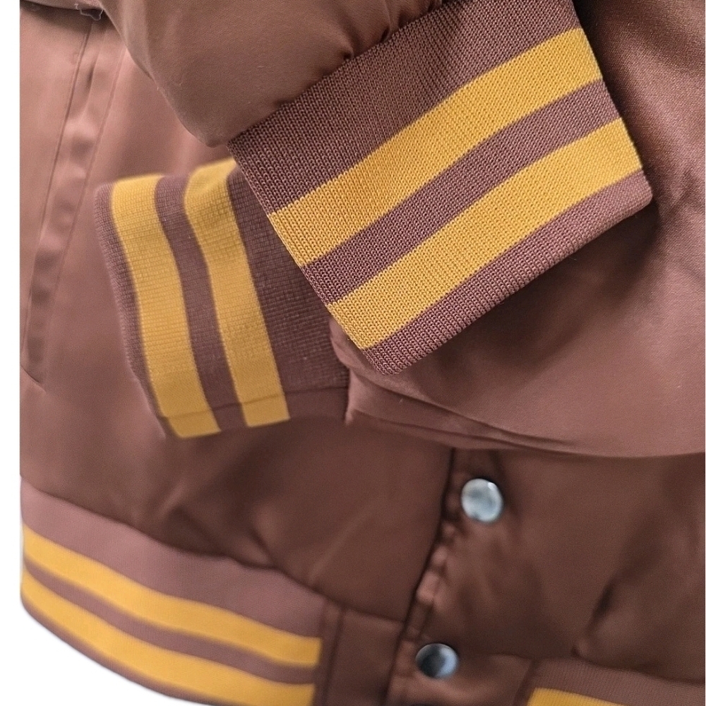 Authentic BoxLunch Exclusive Harry Potter Hufflepuff Satin Varsity Bomber Jacket - Picture 7 of 9